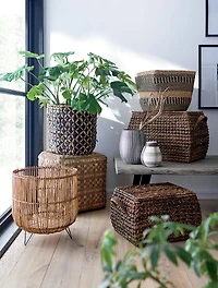 Zuzu Large Rectangular Handwoven Basket with Lid