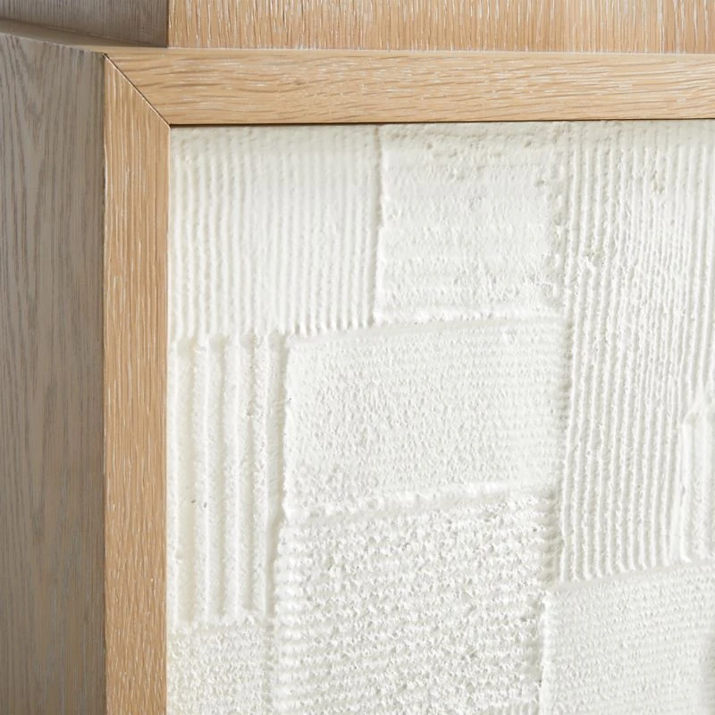 Panache 72" Cerused Natural Oak Wood Media Console with Textured Doors