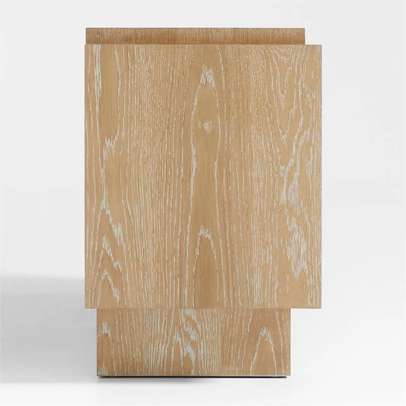 Panache 72" Cerused Natural Oak Wood Media Console with Textured Doors