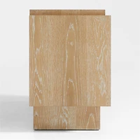 Panache 72" Cerused Natural Oak Wood Media Console with Textured Doors