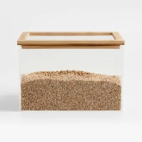 Large Rectangular Acrylic Pantry & Drawer Food Storage Container with Bamboo Lid
