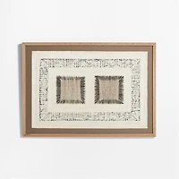 "Papel con Cuadrados"by Julio Laja Chichicaxtle in White Oak Frame Paper 54.75"x39" Wall Art