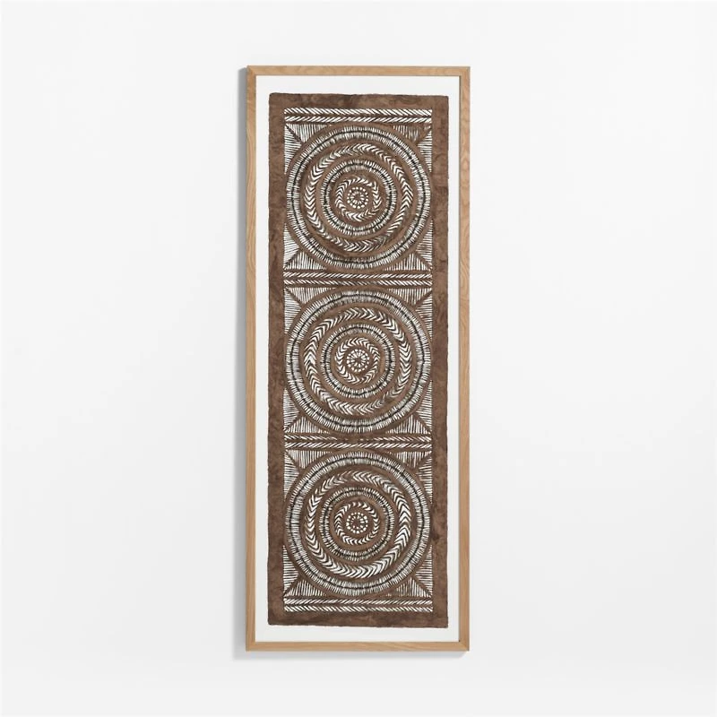 "Papel con Nudos" by Julio Laja Chichicaxtle 30.75"x76.75" in White Oak Frame Hand-Cut Paper Wall Art