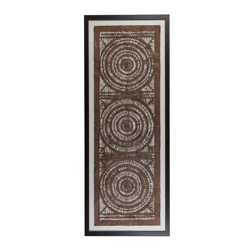 "Papel con Nudos" Framed Hand-Cut Paper Wall Art 30.75"x76.75" by Julio Laja Chichicaxtle