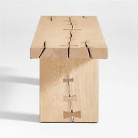Papillon Oak Wood Dining Bench by Laura Kim