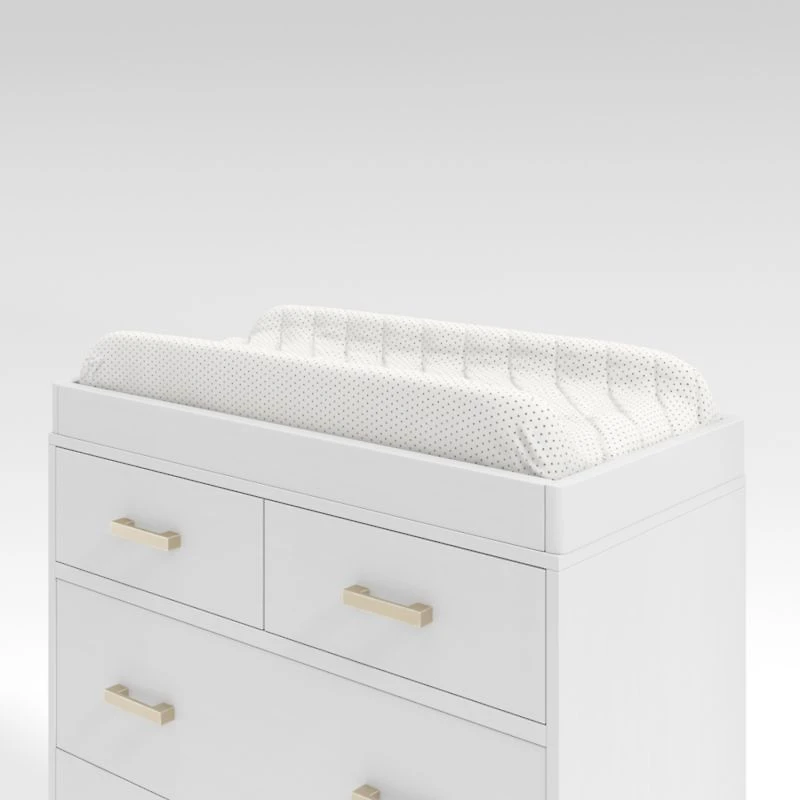 White Wood Baby Changing Table Topper