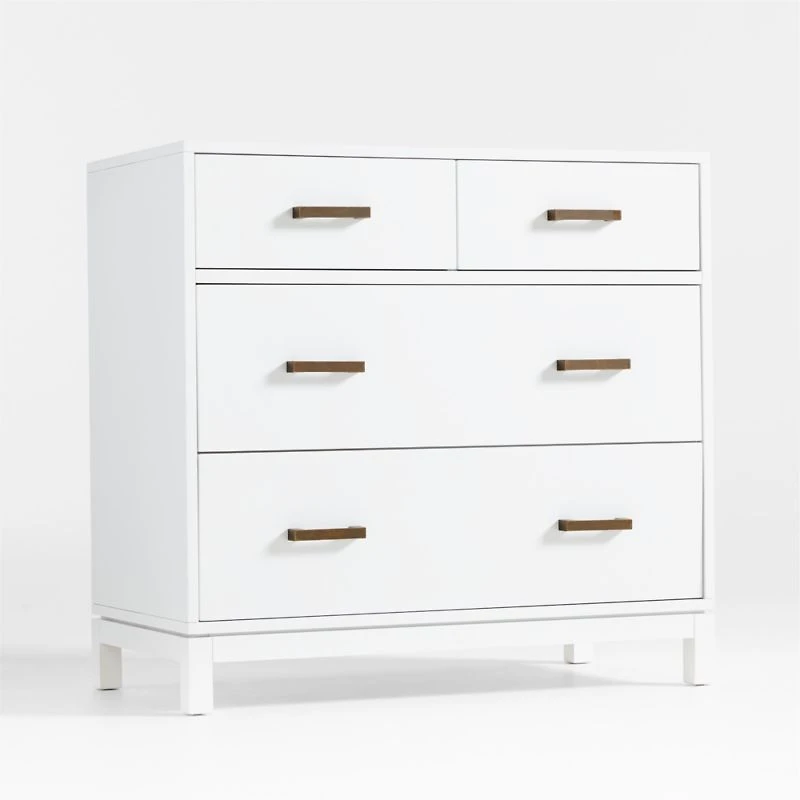 Parke 36" White Wood 4-Drawer Kids Dresser Chest