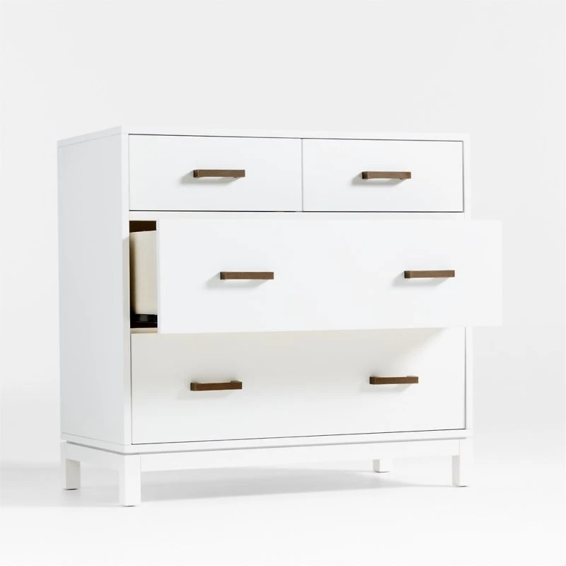 Parke 36" White Wood 4-Drawer Kids Dresser Chest