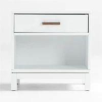 Parke White Wood Kids Nightstand with Drawer