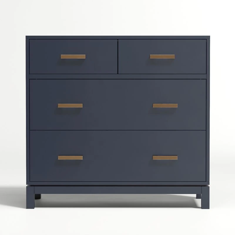 Parke 36" Navy Blue Wood 4-Drawer Kids Dresser Chest