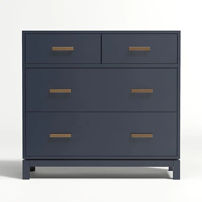 Parke 36" Navy Blue Wood 4-Drawer Kids Dresser Chest