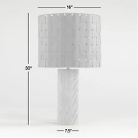 Shinola Parker Wood Table Lamp with Woven Leather Shade