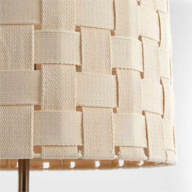 Shinola Parker Wood Table Lamp with Woven Canvas Shade