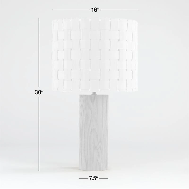 Shinola Parker Wood Table Lamp with Woven Canvas Shade