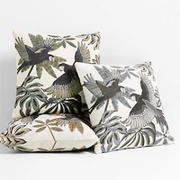 Parrot Printed 20"x20" Clay Taupe Outdoor Throw Pillow