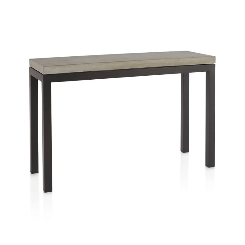 Parsons Concrete Top/Dark Steel Base 48x16 Console Table