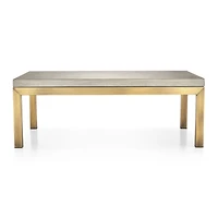 Parsons Concrete Top/ Brass Base 48x28 Small Rectangular Coffee Table