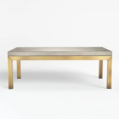 Parsons Concrete Top/ Brass Base 48x28 Small Rectangular Coffee Table
