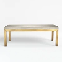 Parsons Concrete Top/ Brass Base 48x28 Small Rectangular Coffee Table