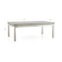 Parsons Concrete Top/ Stainless Steel Base 48x28 Small Rectangular Coffee Table