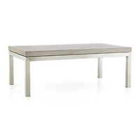 Parsons Concrete Top/ Stainless Steel Base 48x28 Small Rectangular Coffee Table