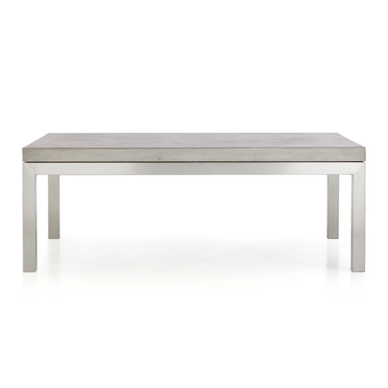 Parsons Concrete Top/ Stainless Steel Base 48x28 Small Rectangular Coffee Table