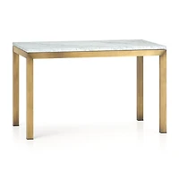Parsons White Marble Top/ Brass Base 48x28 Dining Table