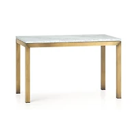 Parsons White Marble Top/ Brass Base 48x28 Dining Table