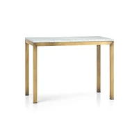 Parsons White Marble Top/ Brass Base 48x28 Dining Table