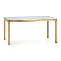 Parsons White Marble Top/ Brass Base 48x28 Dining Table