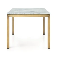 Parsons White Marble Top/ Brass Base 48x28 Dining Table