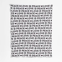 Peace and Love Baby Lovey and Stroller Blanket Black and White Set