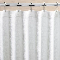 Organic Cotton Pebble Matelasse White Shower Curtain