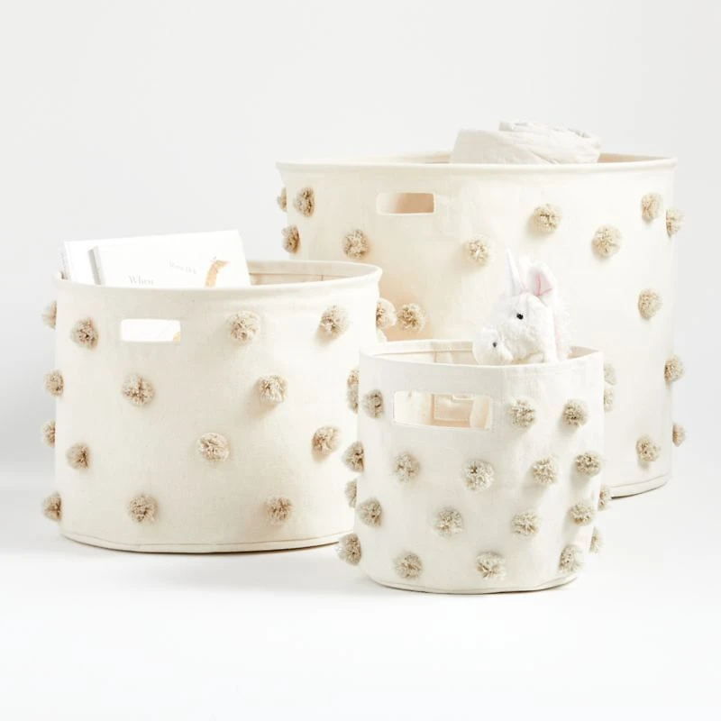 Pehr Gray Pom Pom Pint Bin