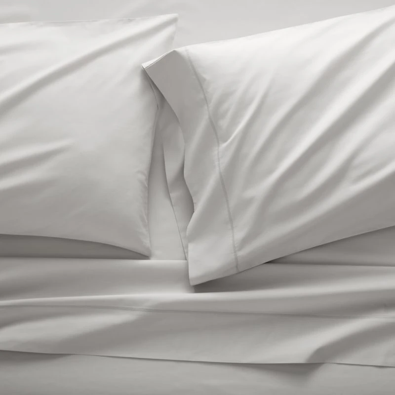 Favorite Organic Cotton Percale Dove Grey Full Bed Sheet Set