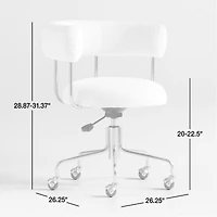 Perri White Shearling Office Chair