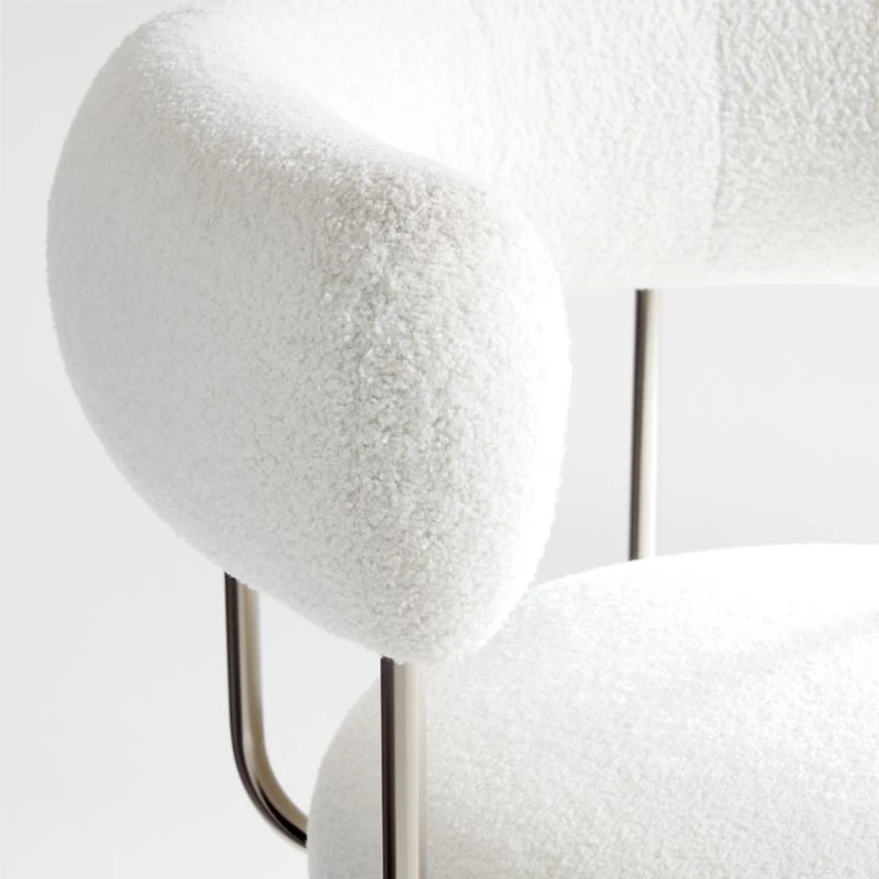 Perri White Shearling Office Chair