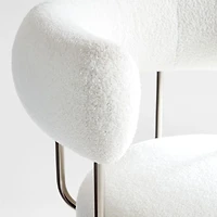 Perri White Shearling Office Chair