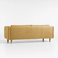 Pershing Leather Curved-Arm 79" Sofa
