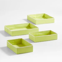 Pescadero Green Fabric Under-Trundle-Bed Storage Bins, Set of 8