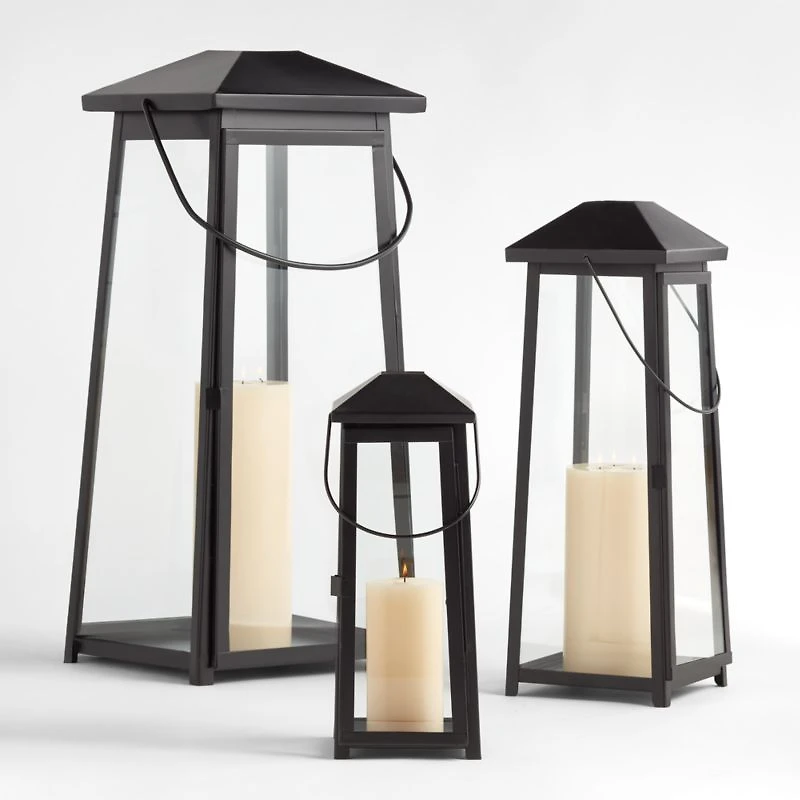 Petaluma Black Metal Outdoor Lantern 20"