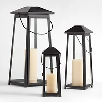 Petaluma Black Metal Outdoor Lantern 20"