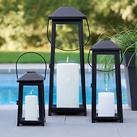 Petaluma Black Metal Outdoor Lantern 20"