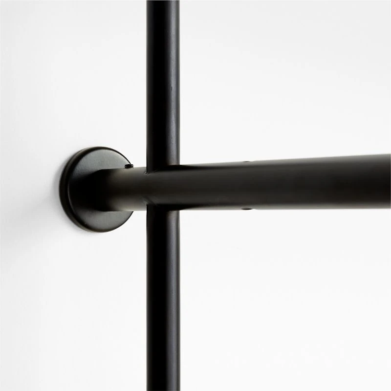 Petra Black Oak Wood and Metal Narrow Wall-Mounted Bookcase
