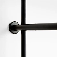 Petra Black Oak Wood and Metal Narrow Wall-Mounted Bookcase