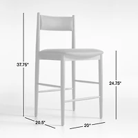 Petrie Bleached Ash Upholstered Counter Stool with Performance Fabric