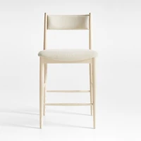 Petrie Bleached Ash Upholstered Counter Stool with Performance Fabric