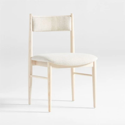 Petrie Bleached Ash Upholstered Dining Chair with Performance Fabric