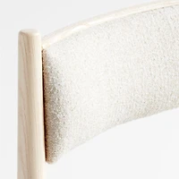 Petrie Bleached Ash Upholstered Performance Fabric Dining Chair with Arms