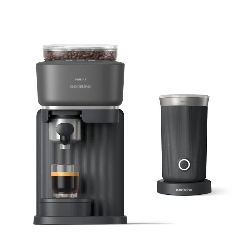 Philips Baristina Black Espresso Machine with Milk Frother